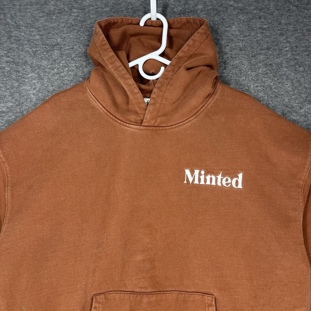 Minted New York Run Club Hoodie Mens 2XL Rust sienna Hooded Relaxed Fit Pullover - Picture 4 of 14